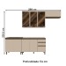 Cozinha Compacta Connect 9 Portas 2 Gavetas com Vidro 100% Mdf Duna/Cristal - Henn
