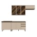 Cozinha Compacta Connect 9 Portas 2 Gavetas com Vidro 100% Mdf Duna/Cristal - Henn