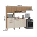 Cozinha Completa Fortaleza 7 Portas 2 Gavetas Ripado 3d Rústico/Natura/Off White - Atualle Móveis