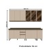 Cozinha Compacta Reflecta 12 Portas 2 Gavetas com Vidro 100% Mdf Duna/Cristal - Henn