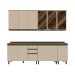 Cozinha Compacta Reflecta 12 Portas 2 Gavetas com Vidro 100% Mdf Duna/Cristal - Henn