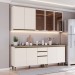 Cozinha Compacta Reflecta 10 Portas 2 Gavetas com Vidro 100% Mdf Off White - Henn