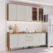 Cozinha Compacta Requinte 10 Portas 2 Gavetas com Vidro Nature/Areia - Henn
