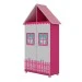 Guarda-Roupa Infantil Casinha 2 Portas 2 Gavetas 100% Mdf Pink/Branco - Gelius