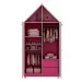 Guarda-Roupa Infantil Casinha 2 Portas 2 Gavetas 100% Mdf Pink/Branco - Gelius