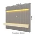 Painel para TV Até 85 Polegadas Nobre 3 Gavetas Ripado 100% Mdf Cinza/Off White - Gelius