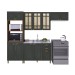 Cozinha Completa Firenze 12 Portas 2 Gavetas com Vidro 6171.132 Chumbo - Indekes
