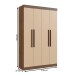 Guarda-Roupa Solteiro Orlando 4 Portas 2 Gavetas Nude - Doripel