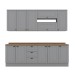 Cozinha Compacta Americana 11 Portas 3 Gavetas 100% Mdf Cinza - Henn