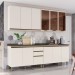 Cozinha Compacta Reflecta 12 Portas 2 Gavetas com Vidro 100% Mdf Duna/Off White - Henn