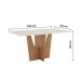 Mesa de Jantar 6 Lugares Vértice/Vita com Vidro Nature/Off White/Bege - Henn