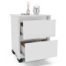 Mesa de Cabeceira Coimbra 2 Gavetas Branco - Politorno