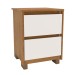 Mesa de Cabeceira Coimbra 2 Gavetas Freijo/Off White - Politorno