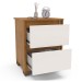 Mesa de Cabeceira Coimbra 2 Gavetas Freijo/Off White - Politorno