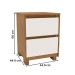 Mesa de Cabeceira Coimbra 2 Gavetas Freijo/Off White - Politorno