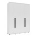 Guarda-Roupa Solteiro Coimbra 4 Portas 3 Gavetas Branco - Politorno