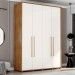 Guarda-Roupa Solteiro Coimbra 4 Portas 3 Gavetas Freijo/Off White - Politorno