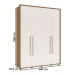 Guarda-Roupa Solteiro Coimbra 4 Portas 3 Gavetas Freijo/Off White - Politorno