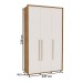 Guarda-Roupa Solteiro Coimbra 3 Portas 3 Gavetas Freijo/Off White - Politorno