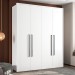 Guarda-Roupa Casal Sevilha 4 Portas 2 Gavetas Branco - Politorno