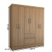 Guarda-Roupa Casal Sena Slim 6 Portas 2 Gavetas Amêndola Touch - Panorama Móveis