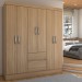 Guarda-Roupa Casal Sena Slim 6 Portas 2 Gavetas Amêndola Touch - Panorama Móveis