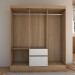 Guarda-Roupa Casal Sena Slim 6 Portas 2 Gavetas Amêndola Touch/Off White - Panorama Móveis