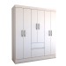 Guarda-Roupa Casal Sena Slim 6 Portas 2 Gavetas Branco - Panorama Móveis