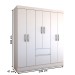 Guarda-Roupa Casal Sena Slim 6 Portas 2 Gavetas Branco - Panorama Móveis
