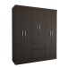 Guarda-Roupa Casal Sena Slim 6 Portas 2 Gavetas ébano - Panorama Móveis