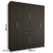 Guarda-Roupa Solteiro Leal Slim 8 Portas 2 Gavetas ébano Touch - Panorama Móveis