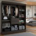 Guarda-Roupa Solteiro Leal Slim 8 Portas 2 Gavetas ébano Touch - Panorama Móveis