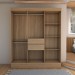 Guarda-Roupa Solteiro Leal Slim 8 Portas 2 Gavetas Amêndola Touch - Panorama Móveis