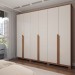Guarda-Roupa Casal Calábria 6 Portas 6 Gavetas Nature/Off White - Panorama Móveis