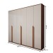 Guarda-Roupa Casal Calábria Slim 6 Portas 6 Gavetas Nature/Off White - Panorama Móveis