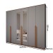 Guarda-Roupa Casal Calábria Slim 6 Portas 6 Gavetas Espelho Cinza/Nature - Panorama Móveis