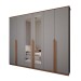 Guarda-Roupa Casal Calábria Slim 6 Portas 6 Gavetas Espelho Cinza/Nature - Panorama Móveis