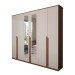 Guarda-Roupa Casal Calábria Slim 6 Portas 6 Gavetas Espelho Nature/Off White - Panorama Móveis