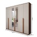 Guarda-Roupa Casal Calábria Slim 6 Portas 6 Gavetas Espelho Nature/Off White - Panorama Móveis
