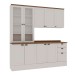 Cozinha Completa Iluminata 9 Portas 3 Gavetas 100% Mdf com Vidro Branco/ébano - Genialflex