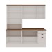 Cozinha Completa Iluminata 9 Portas 3 Gavetas 100% Mdf com Vidro Branco/ébano - Genialflex