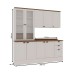 Cozinha Completa Iluminata 9 Portas 3 Gavetas 100% Mdf com Vidro Branco/ébano - Genialflex