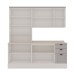 Cozinha Completa Iluminata 9 Portas 3 Gavetas 100% Mdf com Vidro Branco/Fendi - Genialflex