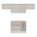 Cozinha Compacta Iluminata 7 Portas 3 Gavetas 100% Mdf Branco/Fendi - Genialflex