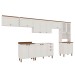 Cozinha Completa Iluminata 14 Portas 3 Gavetas 100% Mdf com Vidro Branco/ébano - Genialflex