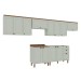 Cozinha Completa Iluminata 12 Portas 3 Gavetas 100% Mdf Mint/ébano - Genialflex