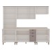 Cozinha Completa Iluminata 12 Portas 3 Gavetas 100% Mdf com Vidro Branco/Fendi/Mineral - Genialflex
