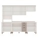 Cozinha Completa Iluminata Ester 12 Portas 3 Gavetas 100% Mdf com Vidro Branco/Fendi/Mineral - Genialflex