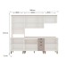 Cozinha Completa Iluminata Ester 12 Portas 3 Gavetas 100% Mdf com Vidro Branco/Fendi/Mineral - Genialflex