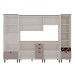 Cozinha Completa Iluminata Ayla 10 Portas 3 Gavetas 100% Mdf com Vidro Branco/Fendi/Mineral - Genialflex